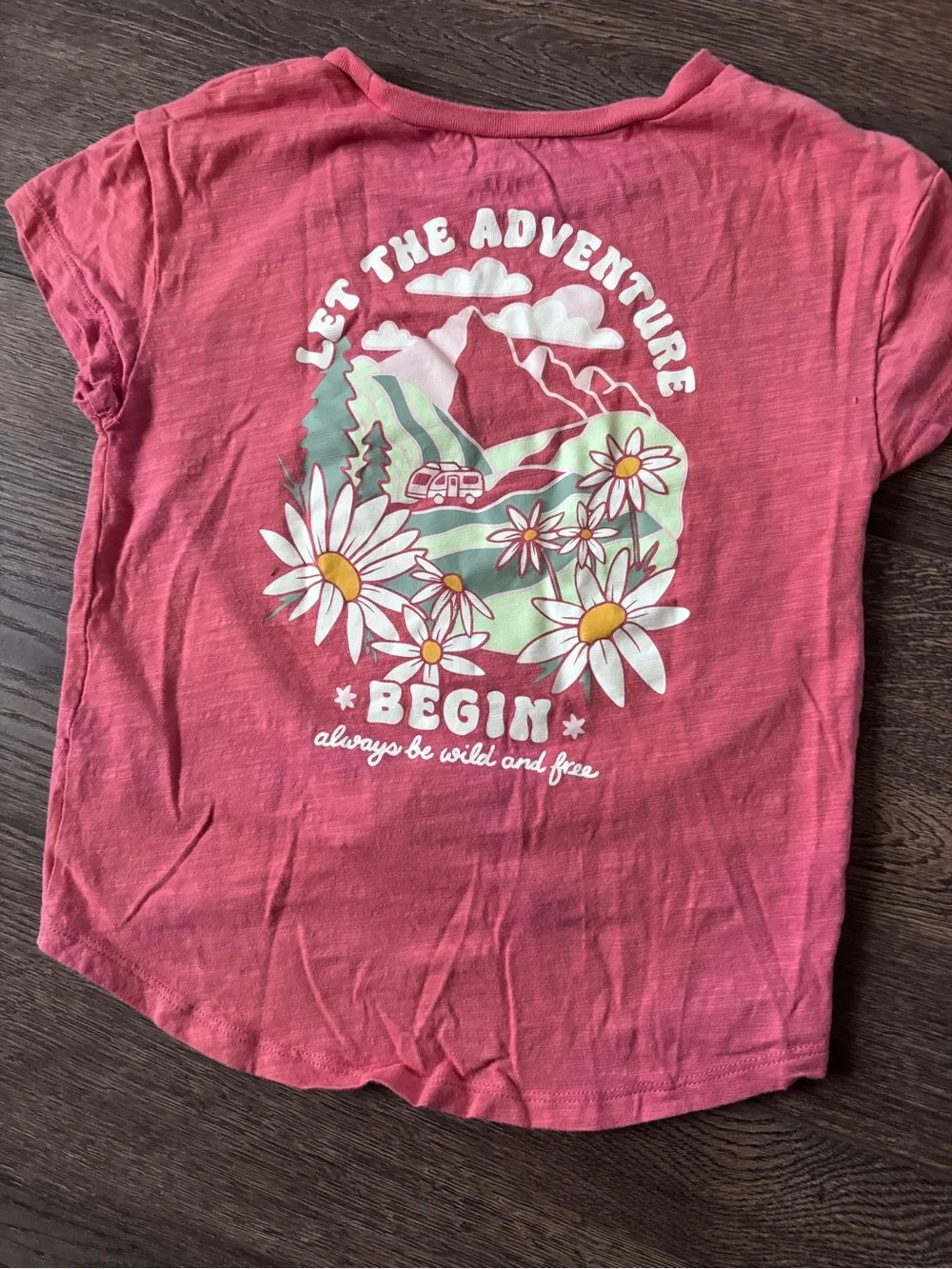 Carter's Coral Knot-Front Tee with Daisy Embroidery